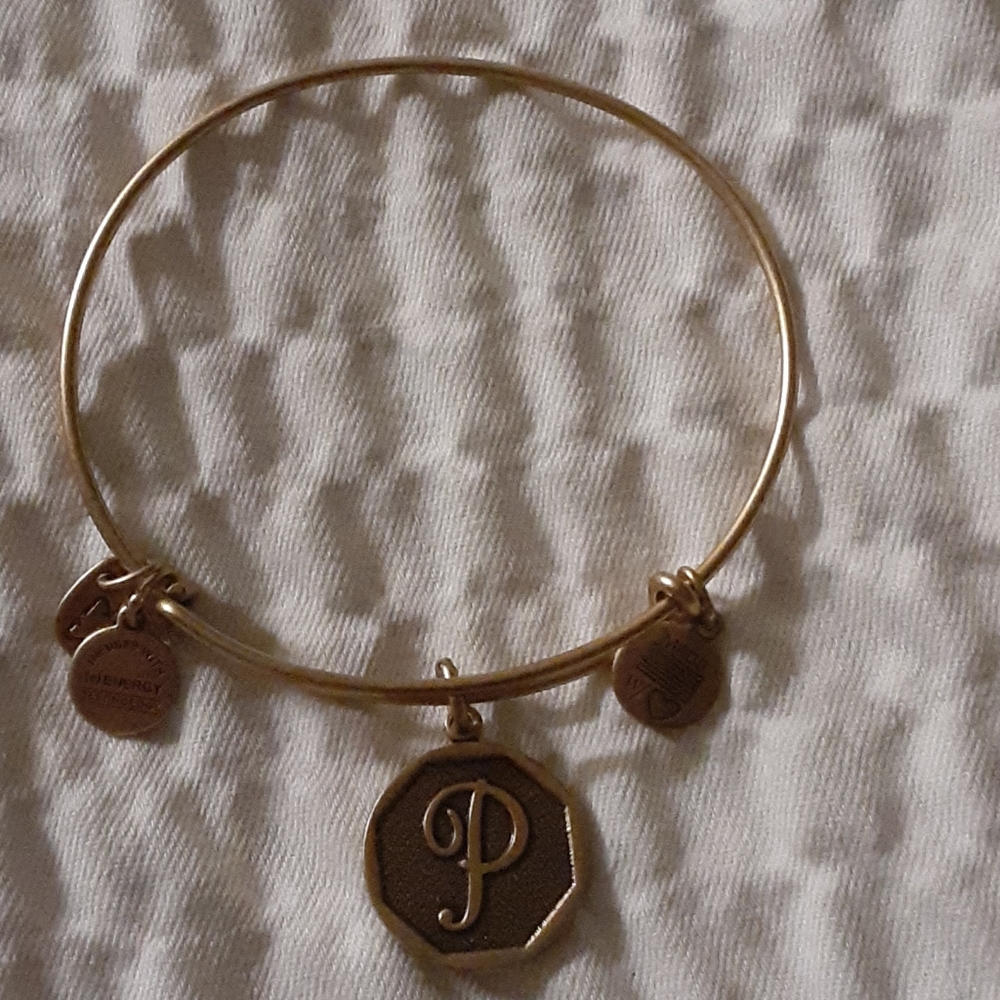 Alex and ani letter bracelet Gold